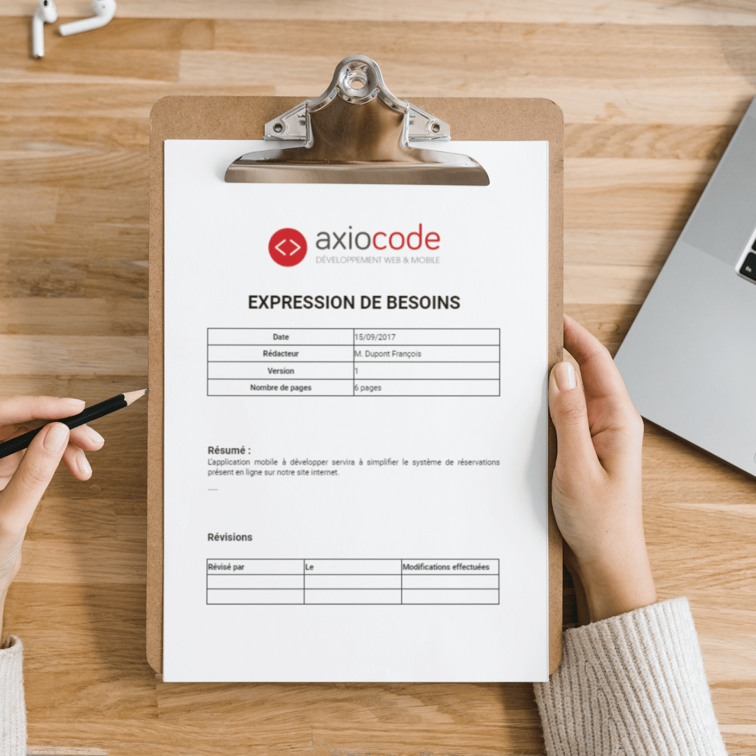 Exemple de document à compléter pour réaliser une expression de besoin pour un prestataire de création d'application