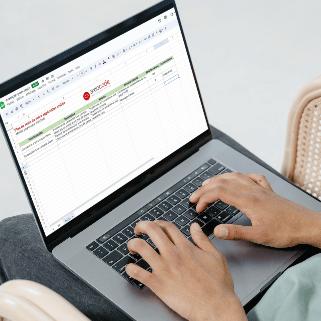 Fichier Excel d'un plan de tests clés en main et à compléter pour une application mobile