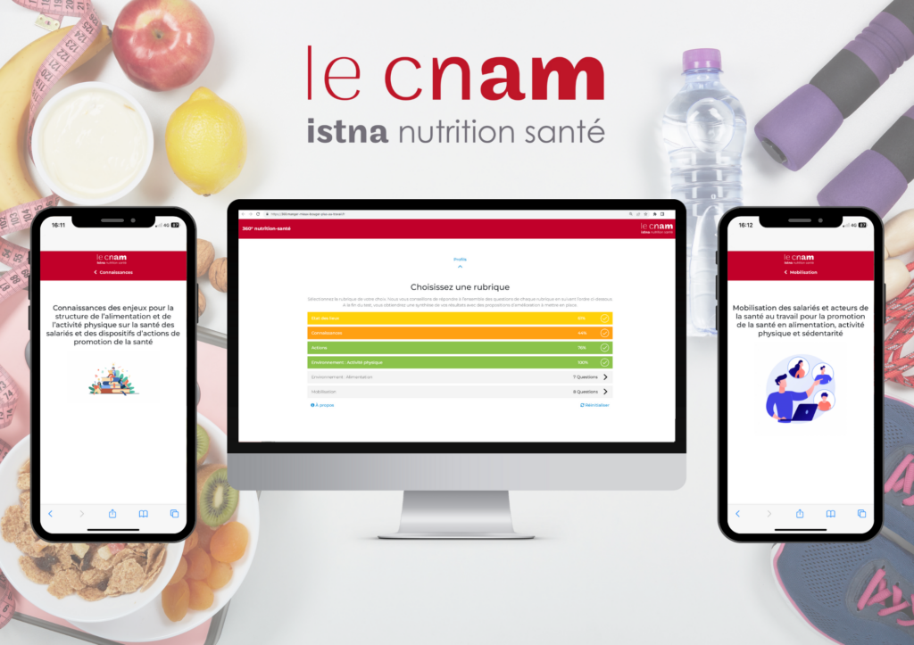 Exemples de contenu de l'application 360 Nutrition Santé