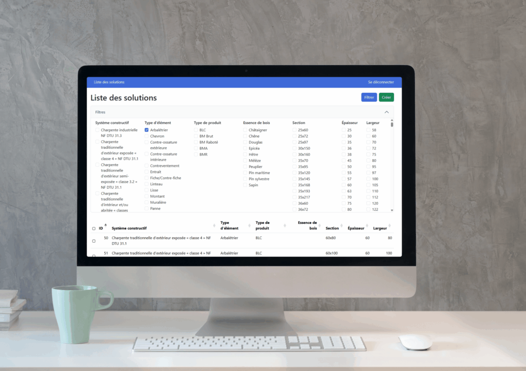 Présentation de réalisation pour l'Institut technologique Forêt Cellulose Bois-construction Ameublement (FCBA)